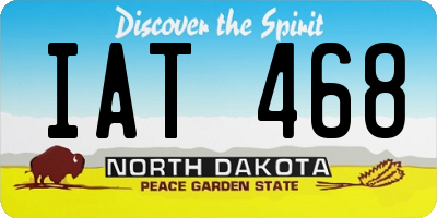 ND license plate IAT468