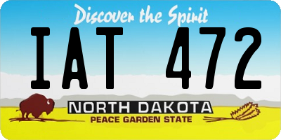 ND license plate IAT472
