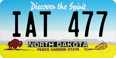 ND license plate IAT477