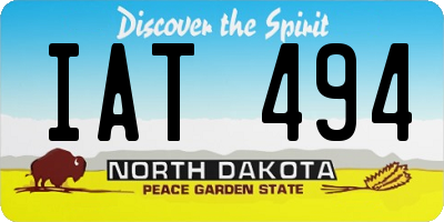 ND license plate IAT494