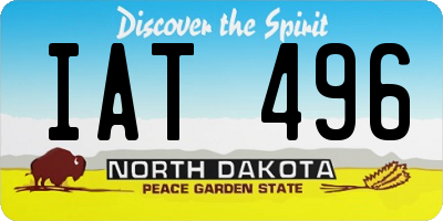 ND license plate IAT496