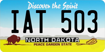ND license plate IAT503