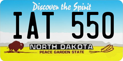 ND license plate IAT550