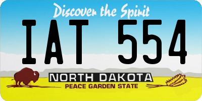 ND license plate IAT554