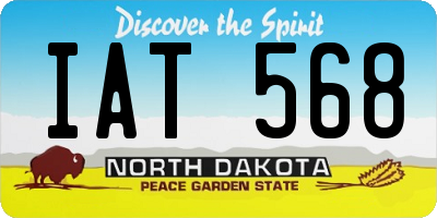ND license plate IAT568