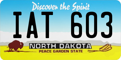 ND license plate IAT603