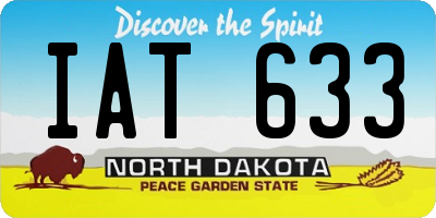 ND license plate IAT633