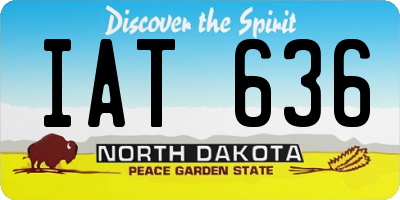 ND license plate IAT636
