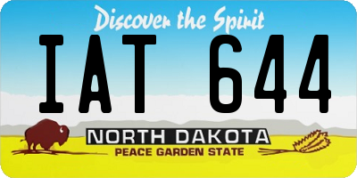 ND license plate IAT644