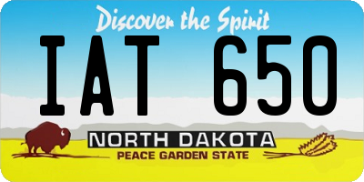 ND license plate IAT650
