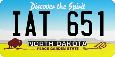ND license plate IAT651