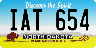 ND license plate IAT654