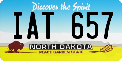 ND license plate IAT657