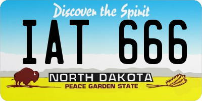 ND license plate IAT666