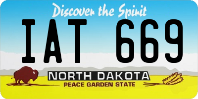 ND license plate IAT669