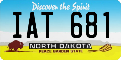 ND license plate IAT681