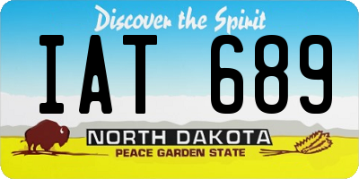 ND license plate IAT689