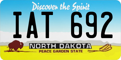 ND license plate IAT692