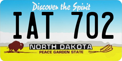 ND license plate IAT702