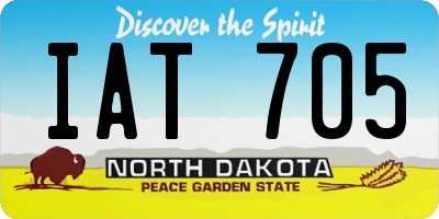 ND license plate IAT705