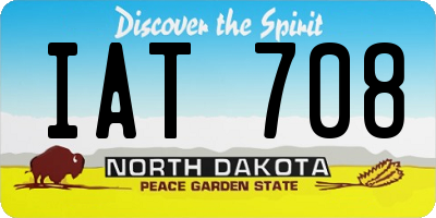ND license plate IAT708
