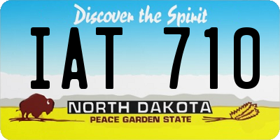 ND license plate IAT710