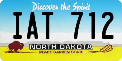 ND license plate IAT712