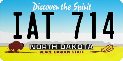ND license plate IAT714