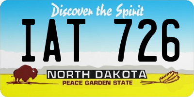 ND license plate IAT726