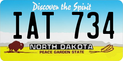 ND license plate IAT734