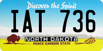 ND license plate IAT736