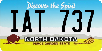 ND license plate IAT737