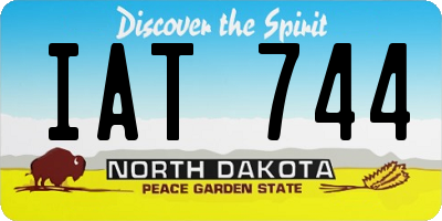 ND license plate IAT744