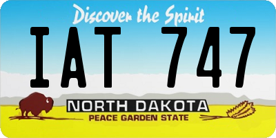ND license plate IAT747