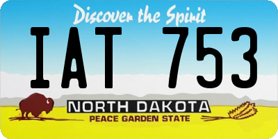 ND license plate IAT753
