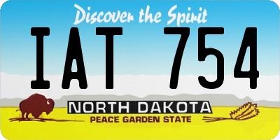 ND license plate IAT754