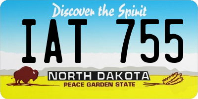 ND license plate IAT755
