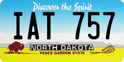 ND license plate IAT757