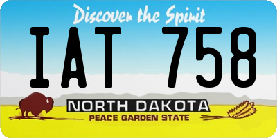 ND license plate IAT758