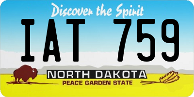 ND license plate IAT759