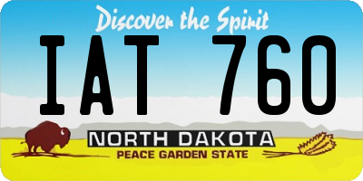 ND license plate IAT760