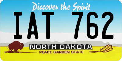 ND license plate IAT762