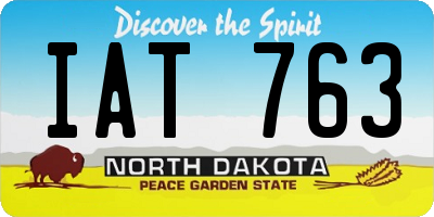 ND license plate IAT763