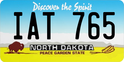 ND license plate IAT765