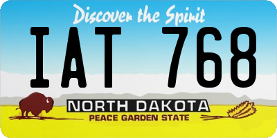 ND license plate IAT768