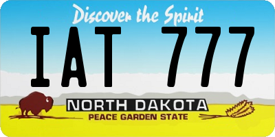 ND license plate IAT777