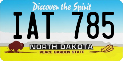 ND license plate IAT785