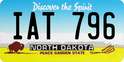 ND license plate IAT796