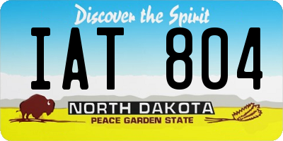 ND license plate IAT804