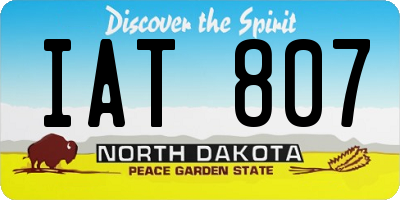 ND license plate IAT807